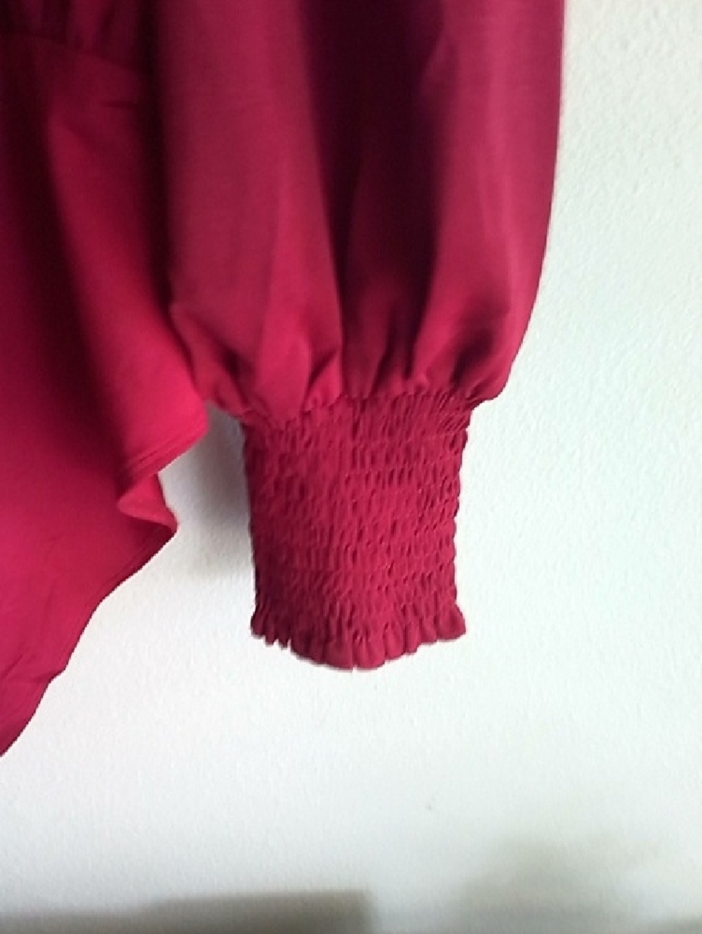 Button-Front Blouse in Deep Raspberry - Picture 7 of 7